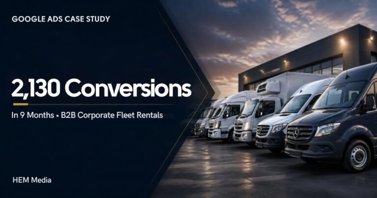 B2B corporate fleet rental Google Ads case study: 2,130 conversions