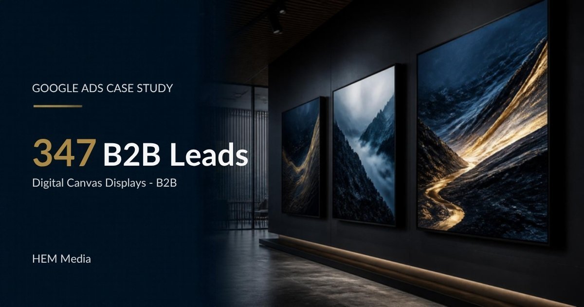 Digital canvas display B2B Google Ads case study: 347 leads