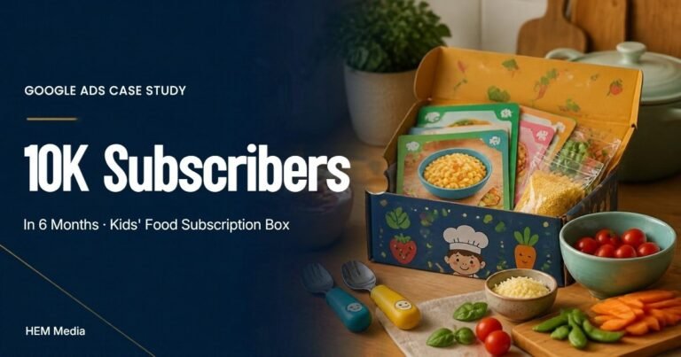 Kids food subscription Google Ads case study: 10K subscribers in 6 months